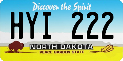 ND license plate HYI222