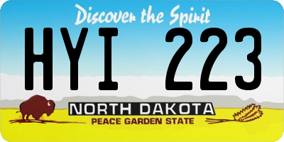 ND license plate HYI223