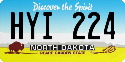 ND license plate HYI224