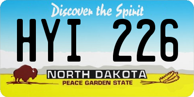 ND license plate HYI226