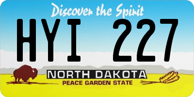 ND license plate HYI227