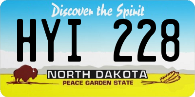 ND license plate HYI228