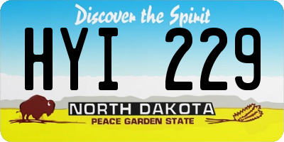ND license plate HYI229