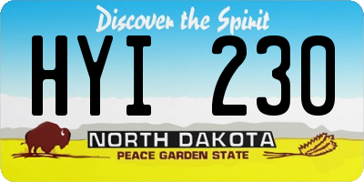 ND license plate HYI230