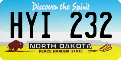 ND license plate HYI232