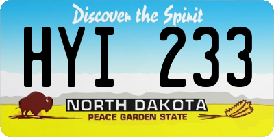 ND license plate HYI233