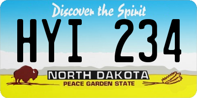 ND license plate HYI234