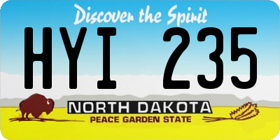 ND license plate HYI235