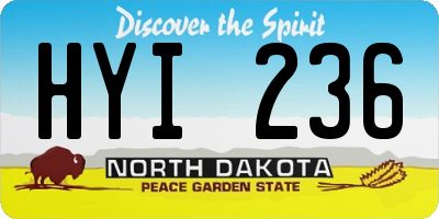 ND license plate HYI236