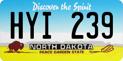 ND license plate HYI239