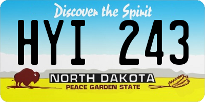 ND license plate HYI243