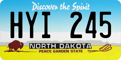 ND license plate HYI245