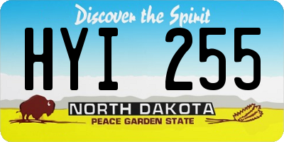 ND license plate HYI255