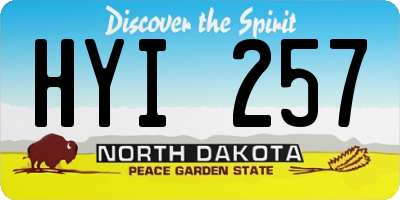 ND license plate HYI257