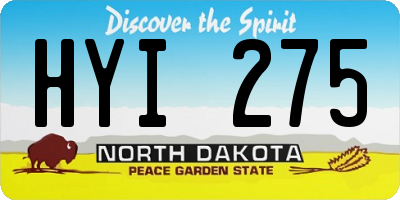 ND license plate HYI275
