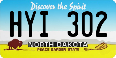 ND license plate HYI302