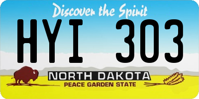 ND license plate HYI303