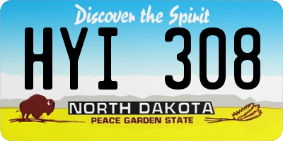 ND license plate HYI308