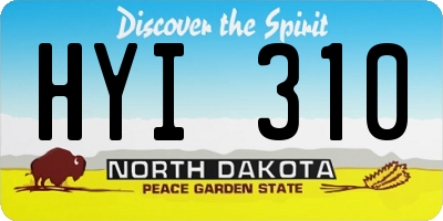 ND license plate HYI310