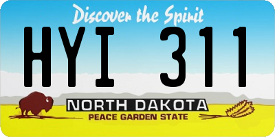 ND license plate HYI311