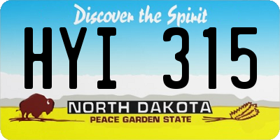 ND license plate HYI315
