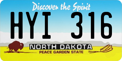 ND license plate HYI316