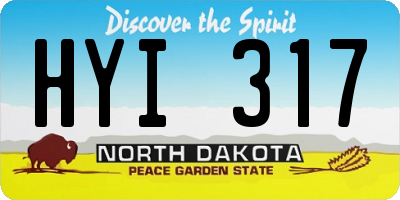 ND license plate HYI317