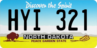 ND license plate HYI321