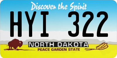 ND license plate HYI322