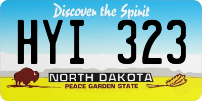 ND license plate HYI323