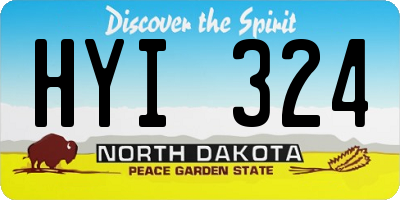 ND license plate HYI324