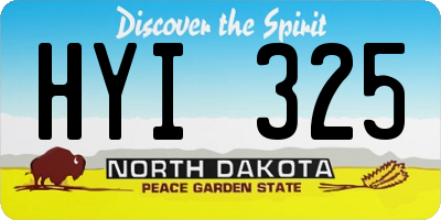 ND license plate HYI325