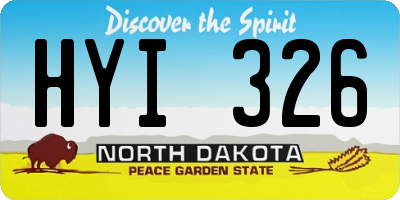 ND license plate HYI326