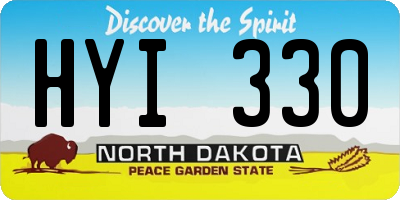 ND license plate HYI330