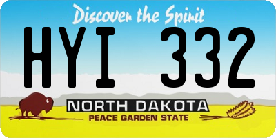 ND license plate HYI332