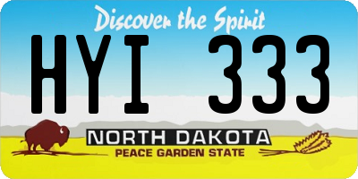 ND license plate HYI333