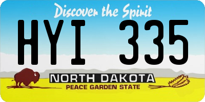 ND license plate HYI335