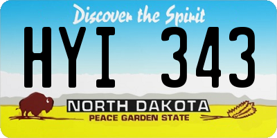 ND license plate HYI343