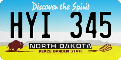 ND license plate HYI345