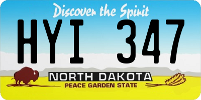 ND license plate HYI347