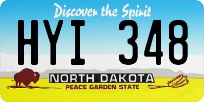 ND license plate HYI348