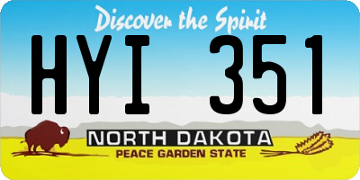 ND license plate HYI351