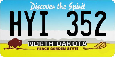 ND license plate HYI352