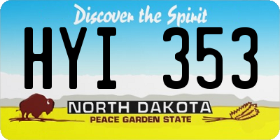 ND license plate HYI353