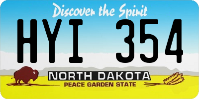 ND license plate HYI354