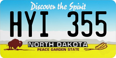 ND license plate HYI355