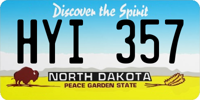 ND license plate HYI357