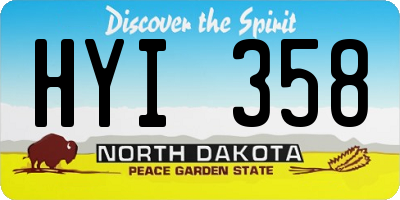 ND license plate HYI358