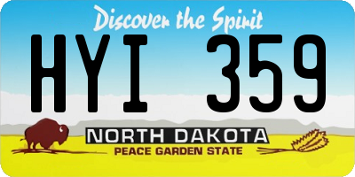 ND license plate HYI359