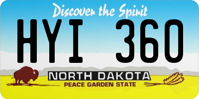 ND license plate HYI360